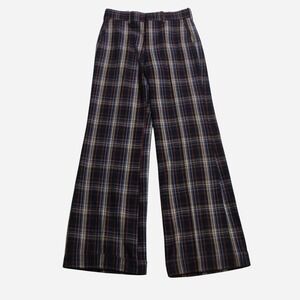 Mens Vintage 70s/80s Gasoline Disco Plaid High Rise Wide Leg Flare Bootcut Pants